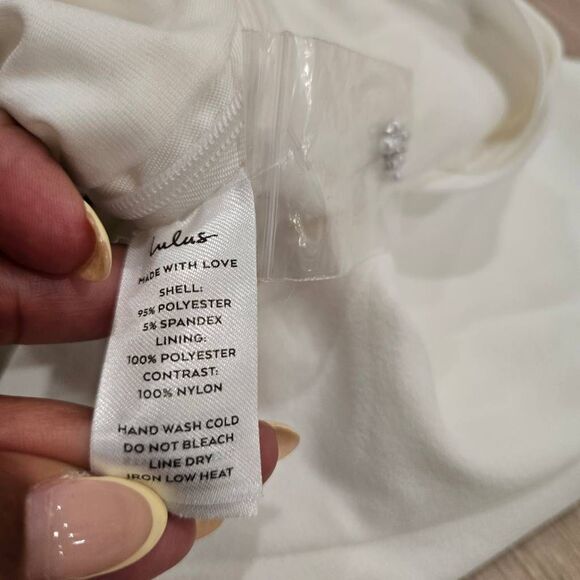 Lulus Deluxe Poise White Pearl Mesh Balloon Sleeve Top Women's Small Cropped NWT - Picture 8 of 8